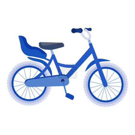 Illustration for Playful blue childrens bicycle vector illustration with training wheels on a white background, perfect for kids transportation and outdoor leisure activities - Royalty Free Image