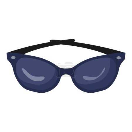 Stilvolle und trendige klassische Sonnenbrillen-Vektor-Illustration für modernes Brillendesign mit schwarzen reflektierenden Gläsern. Perfekt für Sommer und sonnige Bademode