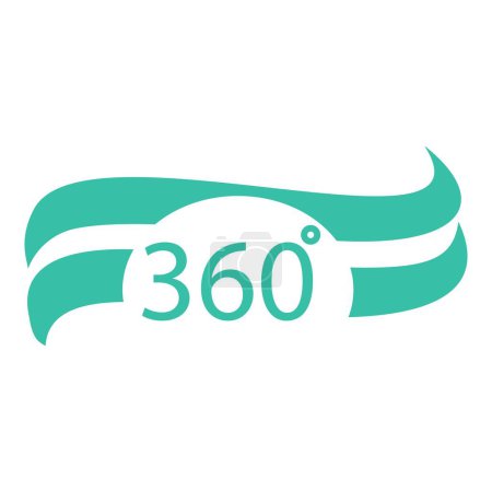 Clean and modern logo representing a 360degree swirl in a teal shade