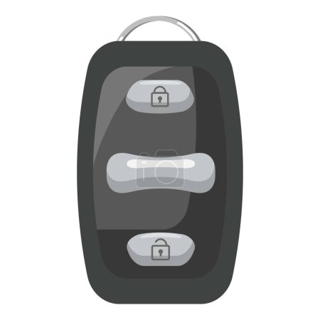 Moderne Autoschlüsselanhänger-Grafik isoliert auf weißem Hintergrund