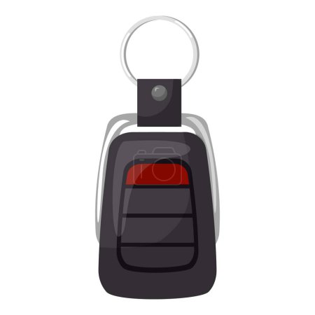 Téléchargez les illustrations : Illustration détaillée d'un porte-clés de voiture moderne avec boutons, isolé sur fond blanc - en licence libre de droit