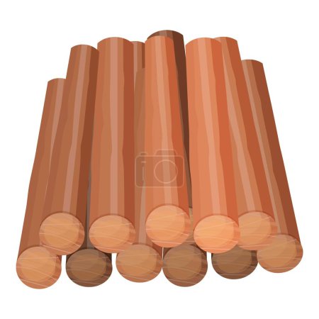 Detailed 3d vector graphic illustration of stacked lumber logs. Showcasing the natural resource of timber in the forestry industry for construction and carpentry