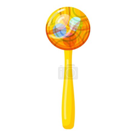 Brightly colored candy lollipop with a swirl design on a white background