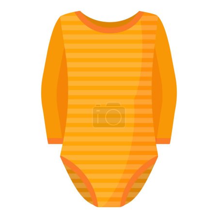 Vector illustration of a vibrant orange striped baby onesie, perfect for newborn clothing designs