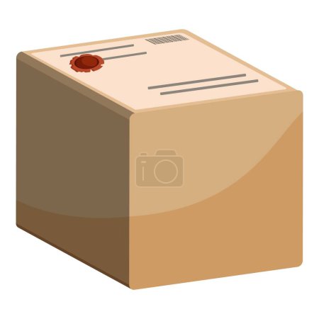 Vector illustration of a sealed cardboard package, ready for delivery