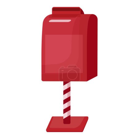 Illustration for Colorful cartoon vector illustration of a cute red mailbox standing on a white background, perfect for online postal service concept designs - Royalty Free Image