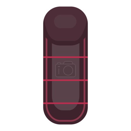 Flache Design-Ikone einer Medikamentenkapselpille in lila und rot