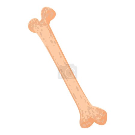 Simple and cute cartoon dog bone illustration on white background, perfect for pet supplies and feeding products
