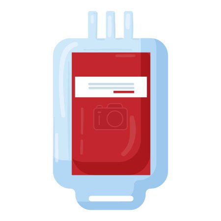 Vector illustration of a red blood bag for donation and transfusion in a medical healthcare setting. This simple yet vital component is crucial for saving lives and providing essential medical care