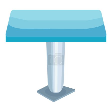 Vector image of a simple blue podium with a pedestal design, isolated on a white background