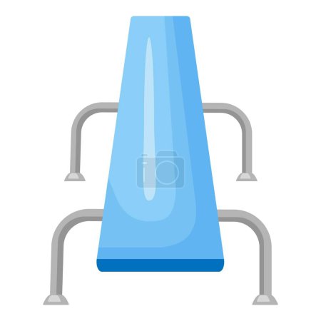 Image vectorielle d'un toboggan bleu coloré avec des escaliers argentés, parfait pour les conceptions de parc à thème