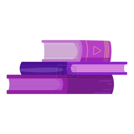 Vibrant and colorful stacked purple books illustration for education. Literature. And reading lovers in digital art and graphic design. Knowledge. And learning purposes