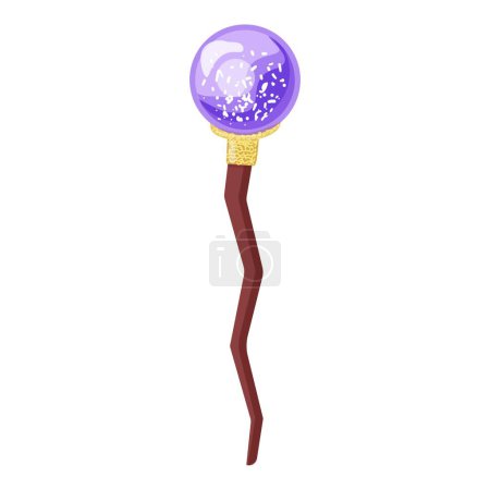 Magical wand with a sparkling crystal ball, perfect for fantasy themes