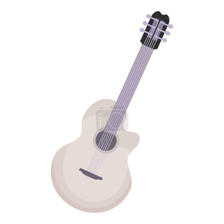 Graphisme vectoriel d'une guitare acoustique, adapté aux designs et décors musicaux