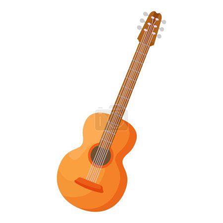 Ilustración clásica atemporal y elegante de guitarra acústica con cuerdas detalladas y textura de madera, perfecta para proyectos de diseño relacionados con instrumentos musicales y guitarras