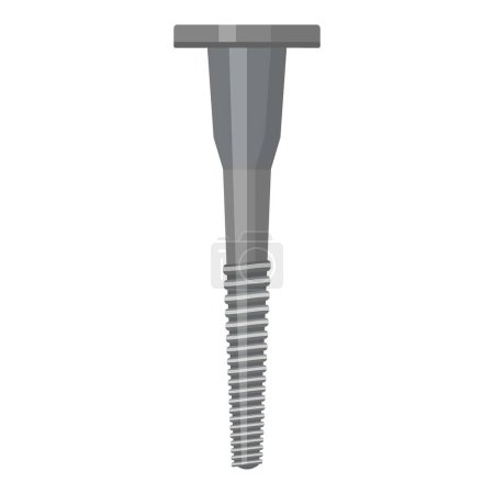 Illustration of medical implant screw used in orthopedic surgery for bone fixation and joint replacement, made of durable titanium alloy