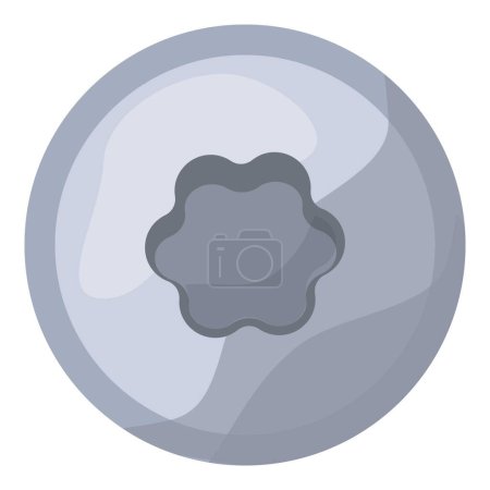 Minimalist illustration of a stylized gray flower emblem on a circular background