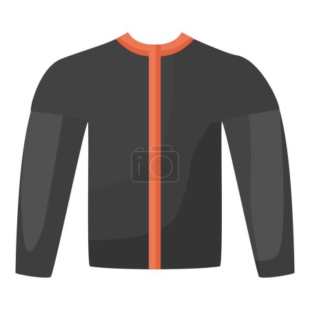 Gráfico vectorial de una chaqueta deportiva moderna con cremallera y diseño plano