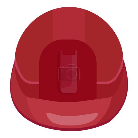Illustration graphique d'un casque de pompier rouge isolé sur fond blanc