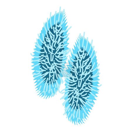 Ilustración de Imagen abstracta de pulmones humanos en azul. Diseño gráfico vectorial de salud respiratoria y anatomía. Órgano pulmonar en el cuerpo. Salud y concepto médico - Imagen libre de derechos