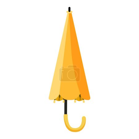 Téléchargez les illustrations : Illustration graphique vectorielle d'un parapluie jaune fermé avec pompon, design simpliste et couleur vibrante, isolé sur fond blanc, parfait pour la protection contre les intempéries en automne et au printemps - en licence libre de droit