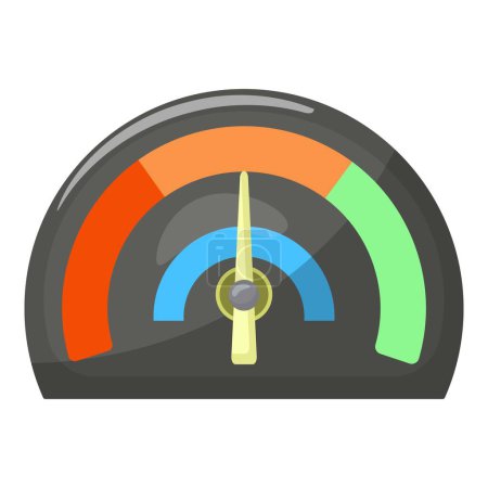 Digital illustration of a speedometer with the needle pointing to the high efficiency zone