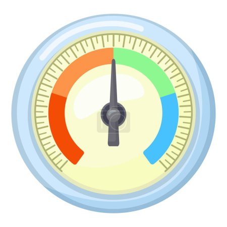 Vector illustration of a bright pressure gauge with a simple, clear dial