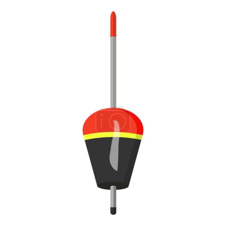 Vector illustration of a classic red and black fishing bobber isolated on a white background