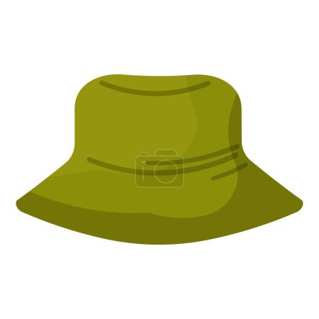 Iconic green fishing hat illustration, perfect for outdoor apparel design