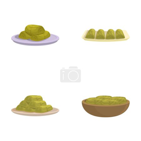 Assorted dumplings collection illustration in traditional asian cuisine style on a white background. Ideal for menu items, culinary diversity, and restaurant illustrations