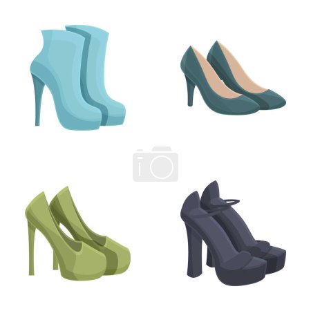 Trendige und elegante Damenschuh-Kollektion mit High Heels, Stiefeln, Pumps, Stilettos und verschiedenen Schuhen für lässige und formelle Kleidung