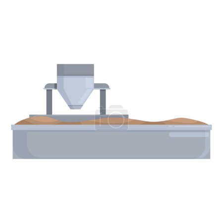 Graphique vectoriel détaillé d'une imprimante 3D créant des objets à partir de sable, mettant en valeur la technologie de fabrication moderne