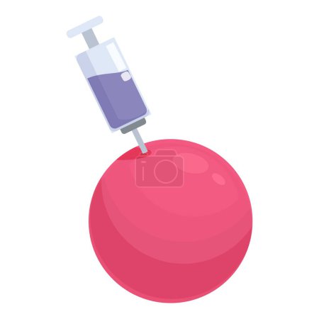 Illustration numérique d'une seringue gonflant un ballon rouge vibrant