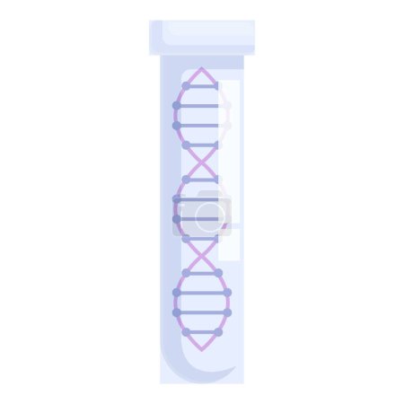Vector illustration of dna strands enclosed in a test tube, symbolizing biotechnology research