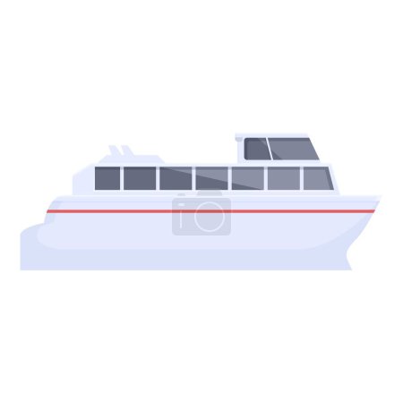 Flaches Vektordesign einer modernen Passagierfähre mit einem schlanken Profil für Themen des Seetransports