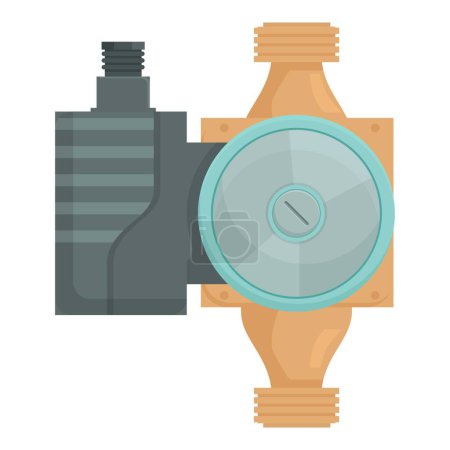 Flat design vector of a centrifugal water pump used in industrial settings