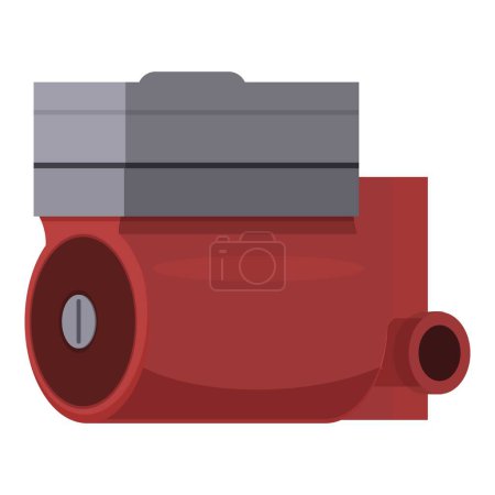 Ilustración detallada del motor eléctrico rojo con diseño industrial y equipos eléctricos, maquinaria y tecnología de energía, mostrando sus componentes, engranajes y precisión