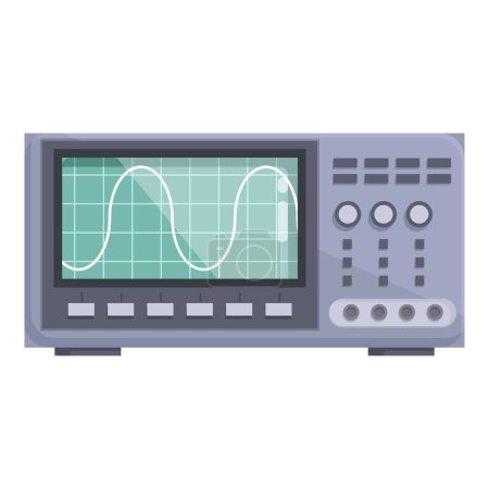 Moderna ilustración vectorial digital del osciloscopio para el análisis de señales electrónicas y equipos de medición en laboratorio de ciencia e ingeniería con tecnología de diseño plano