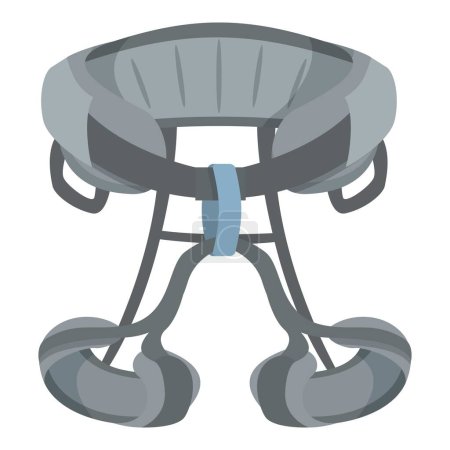 Cartoon-Klettergurt-Vektor-Illustration mit Bergsteigerausrüstung und Ausrüstung für die Sicherheit beim Klettern im Freien und bei Freizeitaktivitäten