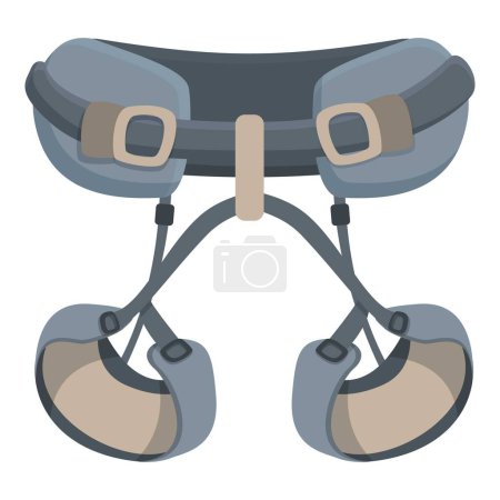 Bunte Cartoon-Klettergurt-Illustration mit verstellbarer Schnalle und sicherer Befestigung für Outdoor-Abenteuer und Klettersicherheit