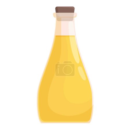 Lebendige Vektorillustration einer versiegelten Flasche mit goldenem Olivenöl