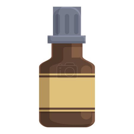 Vector illustration of a brown medicine dropper bottle with a blank label