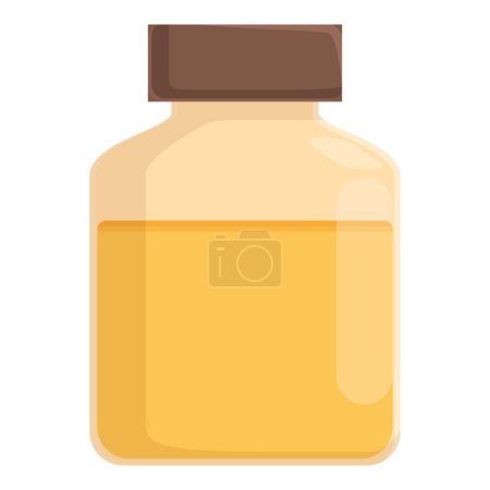 Cartoon of a clear glass jar with a simple brown lid, isolated on a white background