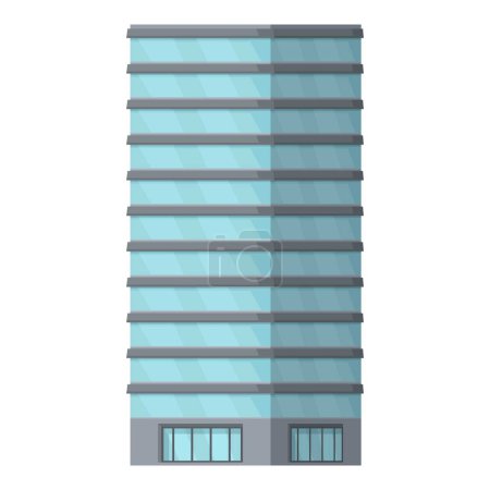 Modern. Flat design vector illustration of a contemporary. Glass windows office building icon in a commercial real estate urban structure