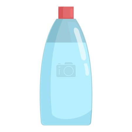 Vektor-Illustration einer blauen Cartoon-Waschmittelflasche mit rotem Deckel, isoliert auf weiß