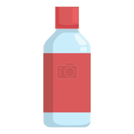 Graphique vectoriel d'une bouteille en plastique avec une étiquette rouge, idéal pour les maquettes de marque