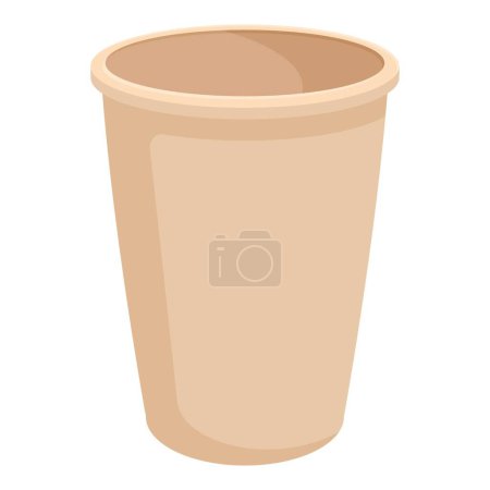 Vector illustration of an empty paper coffee cup with no branding, isolated on a white background