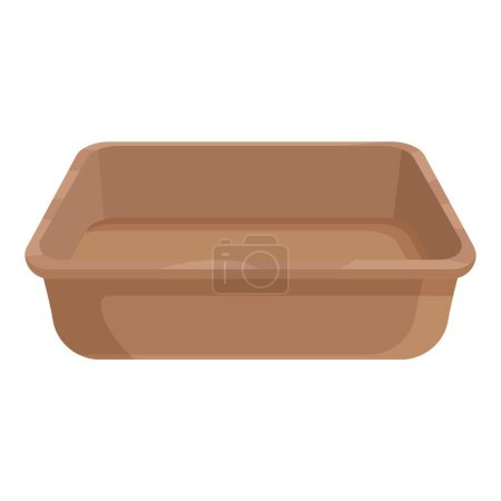 Illustration for Illustration of an empty brown plastic basin. A versatile and durable household item used for storage. Washing. And cleaning. Made of lightweight and hygienic synthetic material - Royalty Free Image