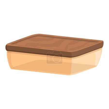 Isolated graphic of a classic wooden breadbox with a closed lid, ideal for a kitchenthemed design