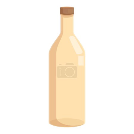 Vector illustration of a clear glass bottle with a wooden cork, isolated on a white background